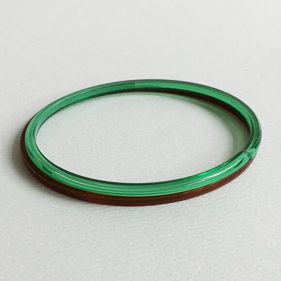 Green & Brown Art Glass Child's Bangles Set of 2 - Picture 2 of 7